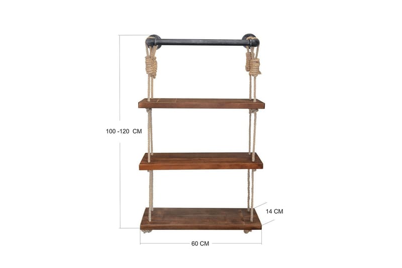Evila Tauhylle med 3 Hyller - Oppbevaring - Hyller - Vegghylle