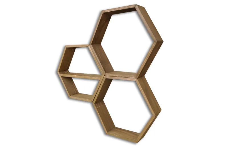 Evila Vegghylle 3 Heksagoner - Oppbevaring - Hyller - Vegghylle