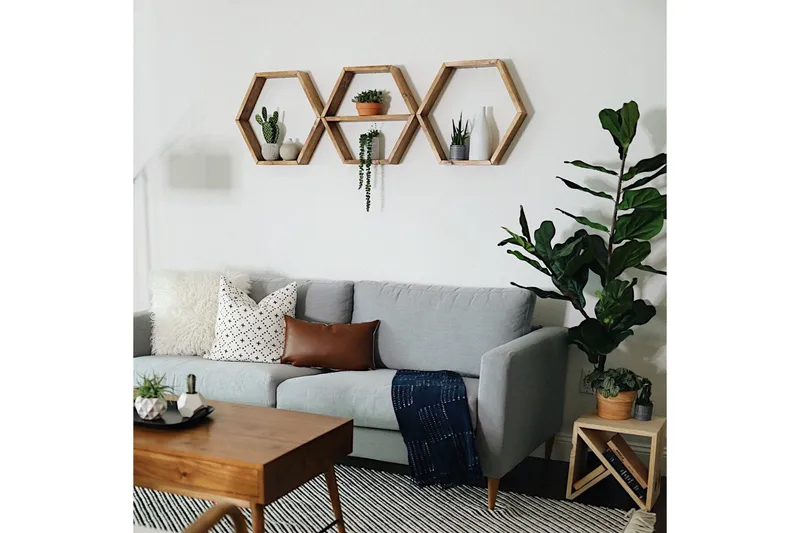 Evila Vegghylle 3 Heksagoner - Oppbevaring - Hyller - Vegghylle