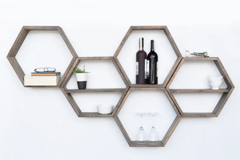 Evila Vegghylle 5 Heksagoner - Oppbevaring - Hyller - Vegghylle