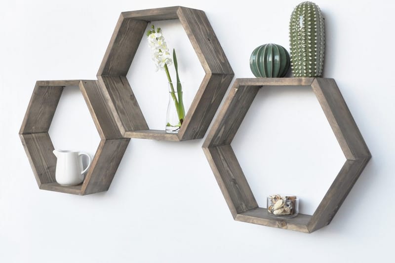Evila Vegghylle Heksagoner - Oppbevaring - Hyller - Vegghylle