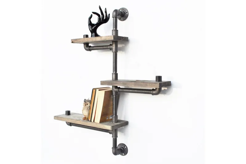 Evila Vegghylle Rør/Tre 3 Hyller - Oppbevaring - Hyller - Vegghylle