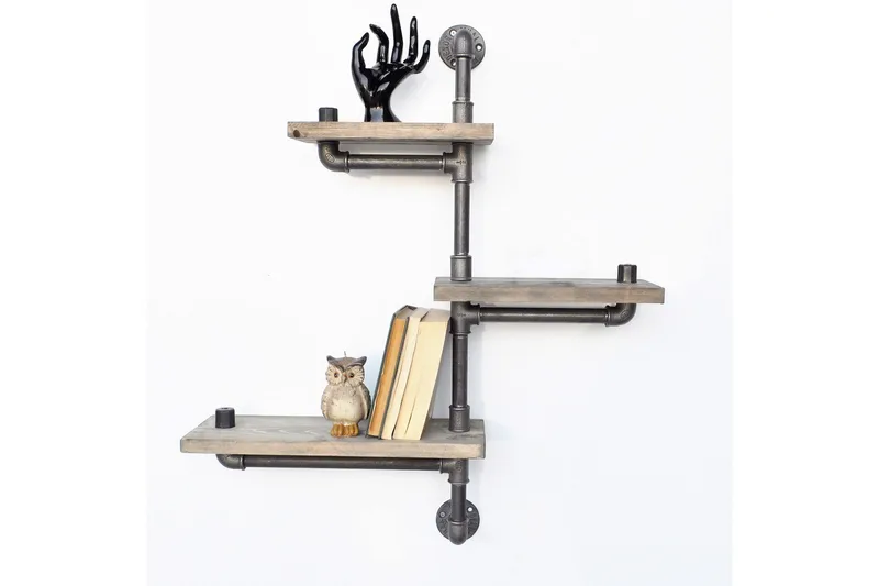 Evila Vegghylle Rør/Tre 3 Hyller - Oppbevaring - Hyller - Vegghylle