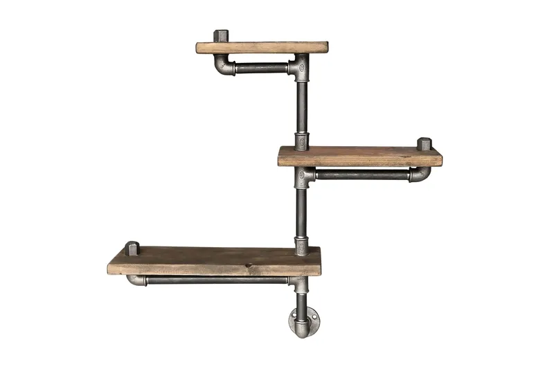 Evila Vegghylle Rør/Tre 3 Hyller, undefined