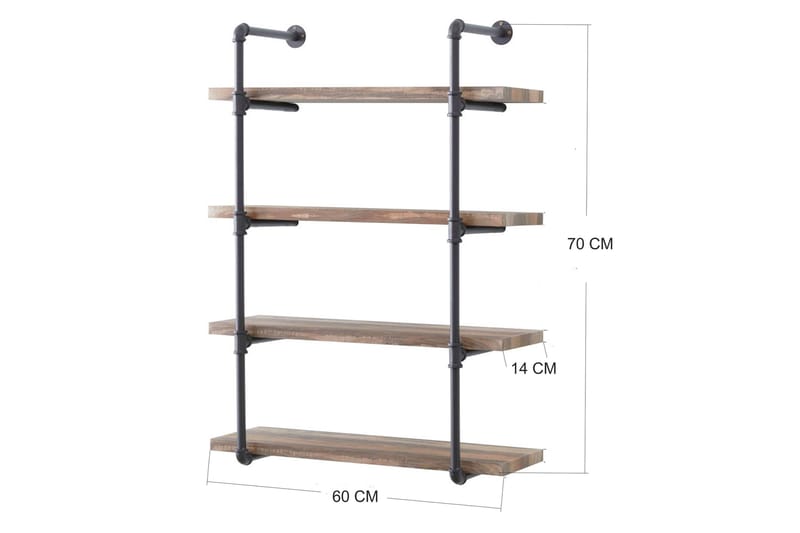 Evila Vegghylle Rør/Tre - Oppbevaring - Hyller - Vegghylle