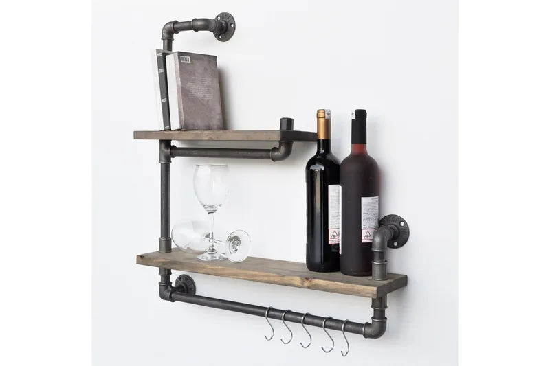 Evila Vegghylle Rør/Tre - Oppbevaring - Hyller - Vegghylle