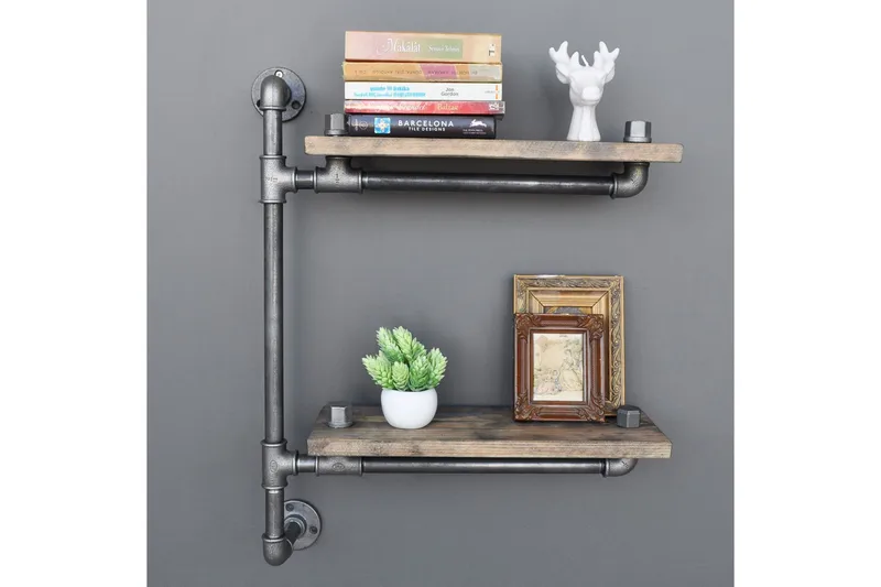 Evila Vegghylle Rør/Tre - Oppbevaring - Hyller - Vegghylle