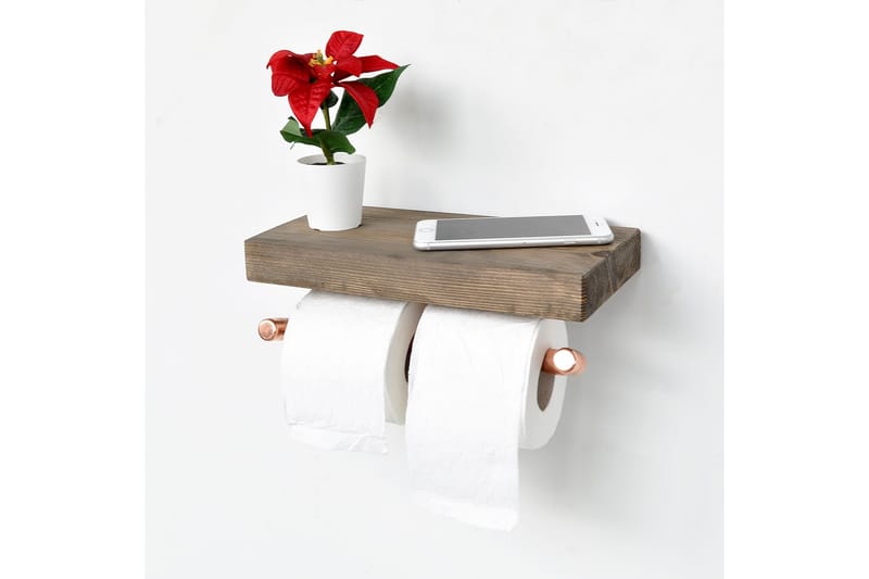Fabiano Vegghylle 30 cm - Rosegull / valnøtt - Oppbevaring - Hyller - Vegghylle