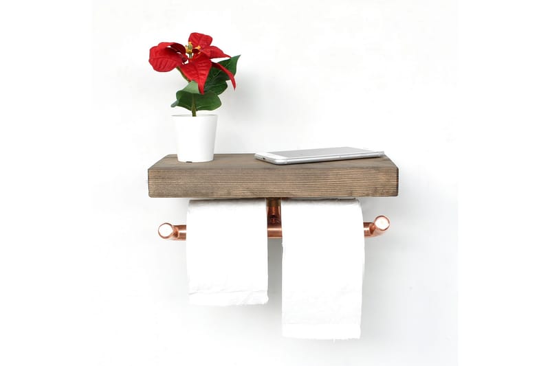 Fabiano Vegghylle 30 cm - Rosegull / valnøtt - Oppbevaring - Hyller - Vegghylle