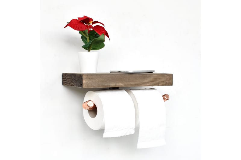 Fabiano Vegghylle 30 cm - Rosegull / valnøtt - Oppbevaring - Hyller - Vegghylle