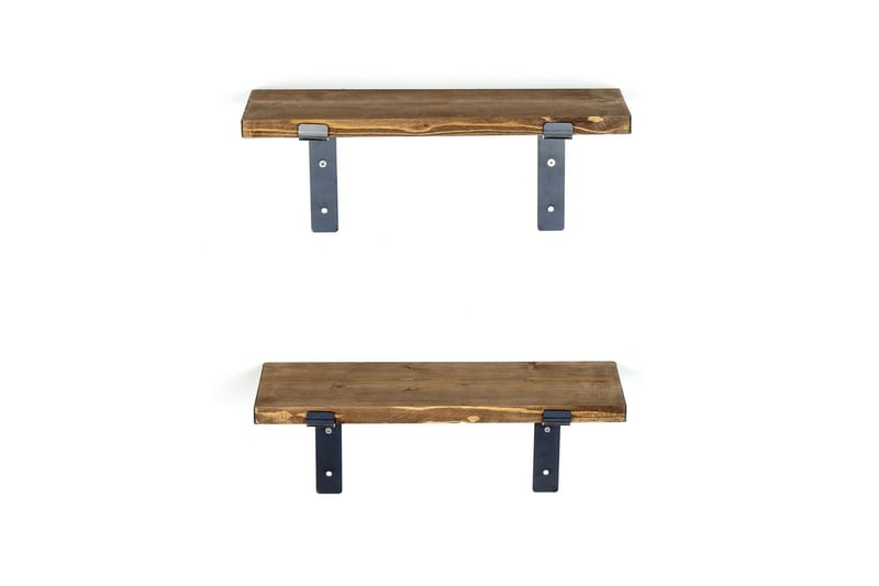 Fercho Vegghylle 40 cm - Svart / Valnøtt - Oppbevaring - Hyller - Vegghylle