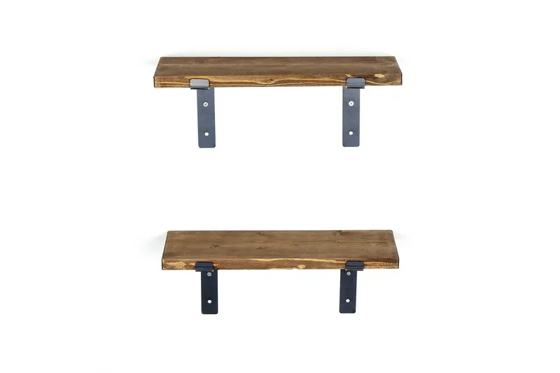 Fercho Vegghylle 40 cm - Svart / Valnøtt - Oppbevaring - Hyller - Vegghylle