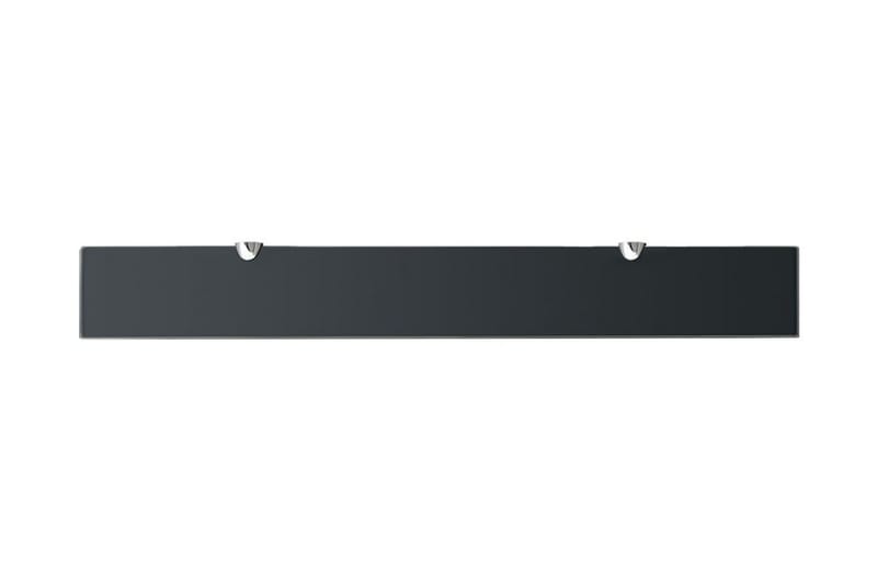 Flytende hylle glass 80x10 cm 8 mm - Svart - Oppbevaring - Hyller - Vegghylle