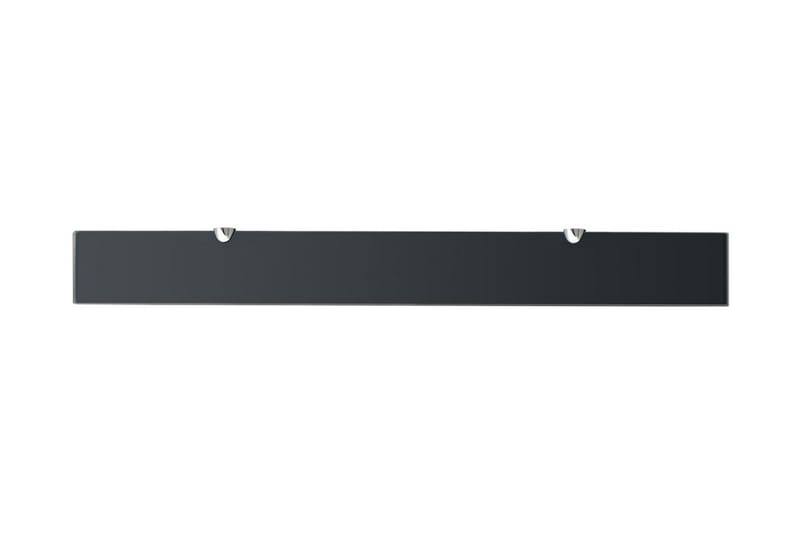 Flytende hylle glass 90x10 cm 8 mm - Svart - Oppbevaring - Hyller - Vegghylle