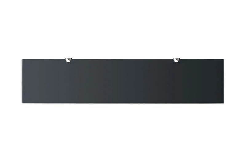 Flytende hylle glass 90x20 cm 8 mm - Svart - Oppbevaring - Hyller - Vegghylle
