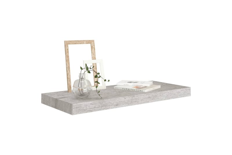 Flytende vegghylle betonggrå 60x23,5x3,8 cm MDF - Grå - Oppbevaring - Hyller - Vegghylle
