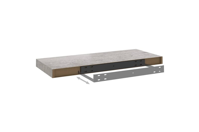 Flytende vegghylle betonggrå 60x23,5x3,8 cm MDF - Grå - Oppbevaring - Hyller - Vegghylle