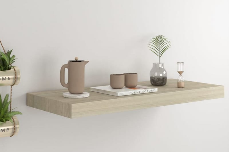 Flytende vegghylle eik 60x23,5x3,8 cm MDF - Oppbevaring - Hyller - Vegghylle