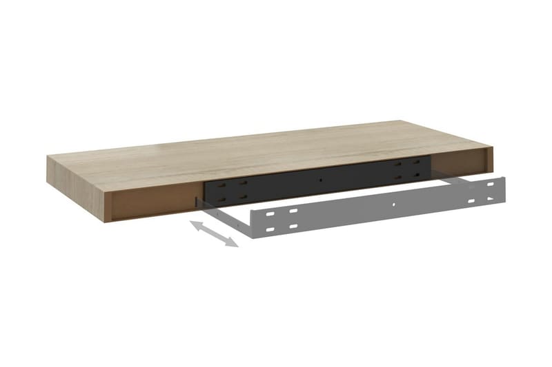 Flytende vegghylle eik 60x23,5x3,8 cm MDF - Oppbevaring - Hyller - Vegghylle