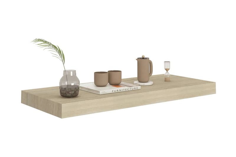 Flytende vegghylle eik 60x23,5x3,8 cm MDF - Oppbevaring - Hyller - Vegghylle