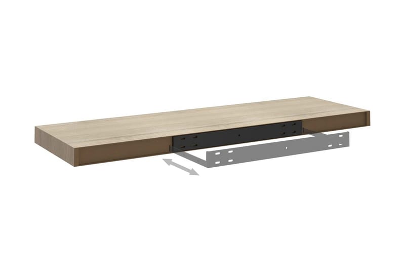 Flytende vegghylle eik 80x23,5x3,8 cm MDF - Oppbevaring - Hyller - Vegghylle