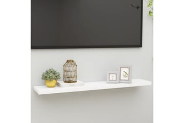 Flytende vegghylle eik og hvit 120x23,5x3,8 cm MDF - Hvit - Oppbevaring - Hyller - Vegghylle