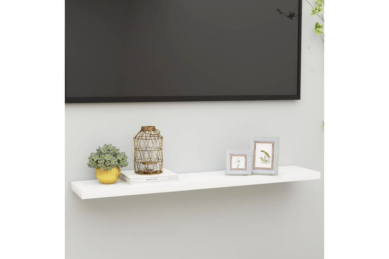 Flytende vegghylle eik og hvit 120x23,5x3,8 cm MDF - Hvit - Oppbevaring - Hyller - Vegghylle