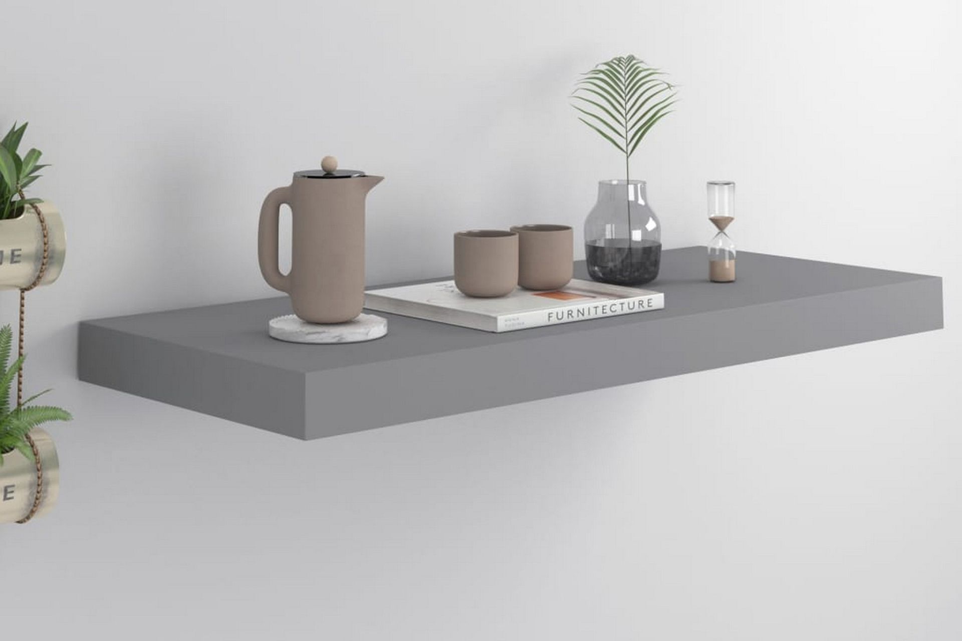 Flytende vegghylle grå 60x23,5x3,8 cm MDF - Oppbevaring - Hyller - Vegghylle