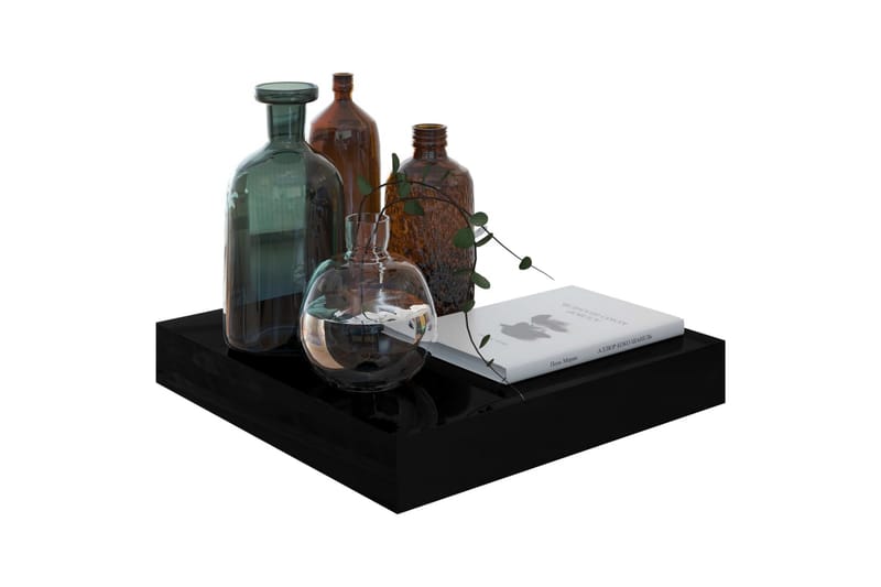 Flytende vegghylle høyglans svart 23x23,5x3,8 cm MDF - Oppbevaring - Hyller - Vegghylle