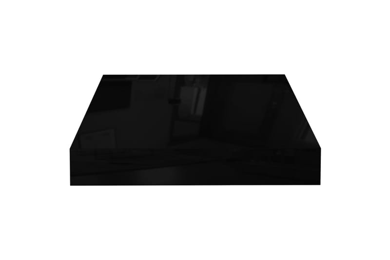 Flytende vegghylle høyglans svart 23x23,5x3,8 cm MDF - Vegghylle
