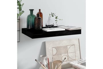 Flytende vegghylle høyglans svart 40x23x3,8 cm MDF - Oppbevaring - Hyller - Vegghylle