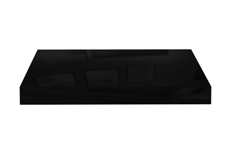 Flytende vegghylle høyglans svart 40x23x3,8 cm MDF - Vegghylle
