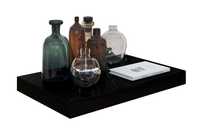 Flytende vegghylle høyglans svart 40x23x3,8 cm MDF - Oppbevaring - Hyller - Vegghylle