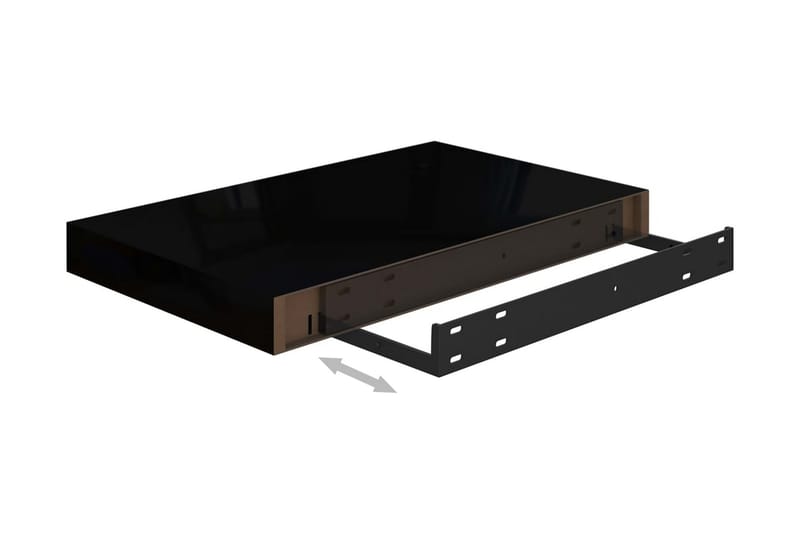 Flytende vegghylle høyglans svart 40x23x3,8 cm MDF - Oppbevaring - Hyller - Vegghylle