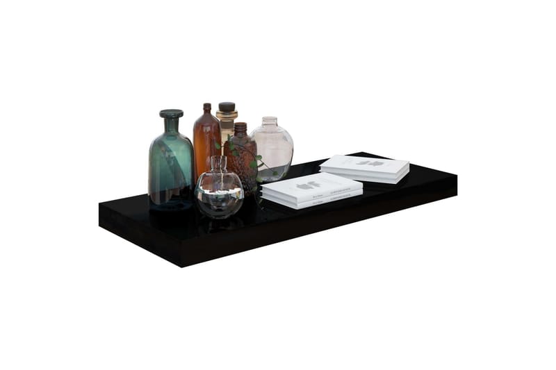 Flytende vegghylle høyglans svart 60x23,5x3,8 cm MDF - Oppbevaring - Hyller - Vegghylle