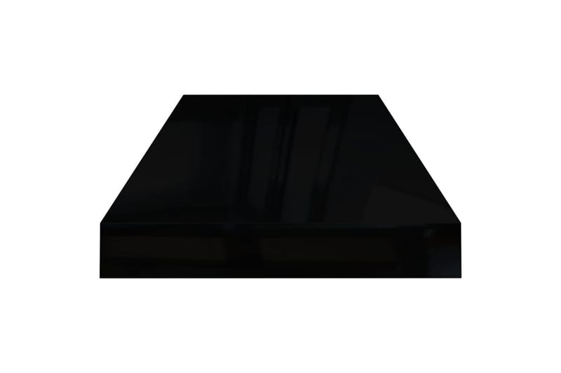 Flytende vegghylle høyglans svart 60x23,5x3,8 cm MDF - Vegghylle