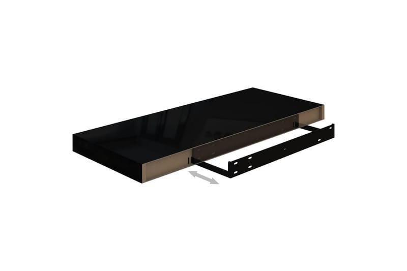 Flytende vegghylle høyglans svart 60x23,5x3,8 cm MDF - Oppbevaring - Hyller - Vegghylle