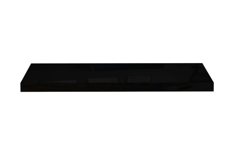 Flytende vegghylle høyglans svart 80x23,5x3,8 cm MDF - Vegghylle