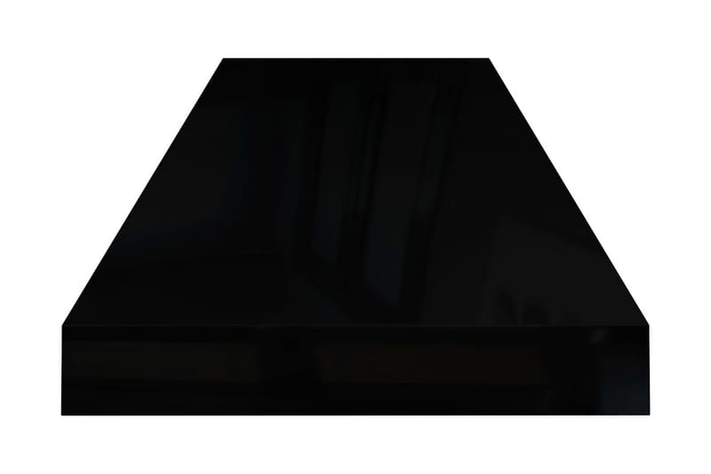 Flytende vegghylle høyglans svart 80x23,5x3,8 cm MDF - Vegghylle