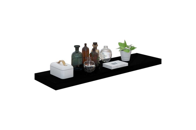 Flytende vegghylle høyglans svart 90x23,5x3,8 cm MDF - Oppbevaring - Hyller - Vegghylle