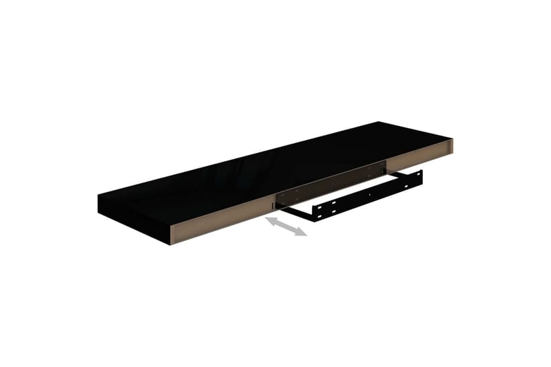 Flytende vegghylle høyglans svart 90x23,5x3,8 cm MDF - Oppbevaring - Hyller - Vegghylle