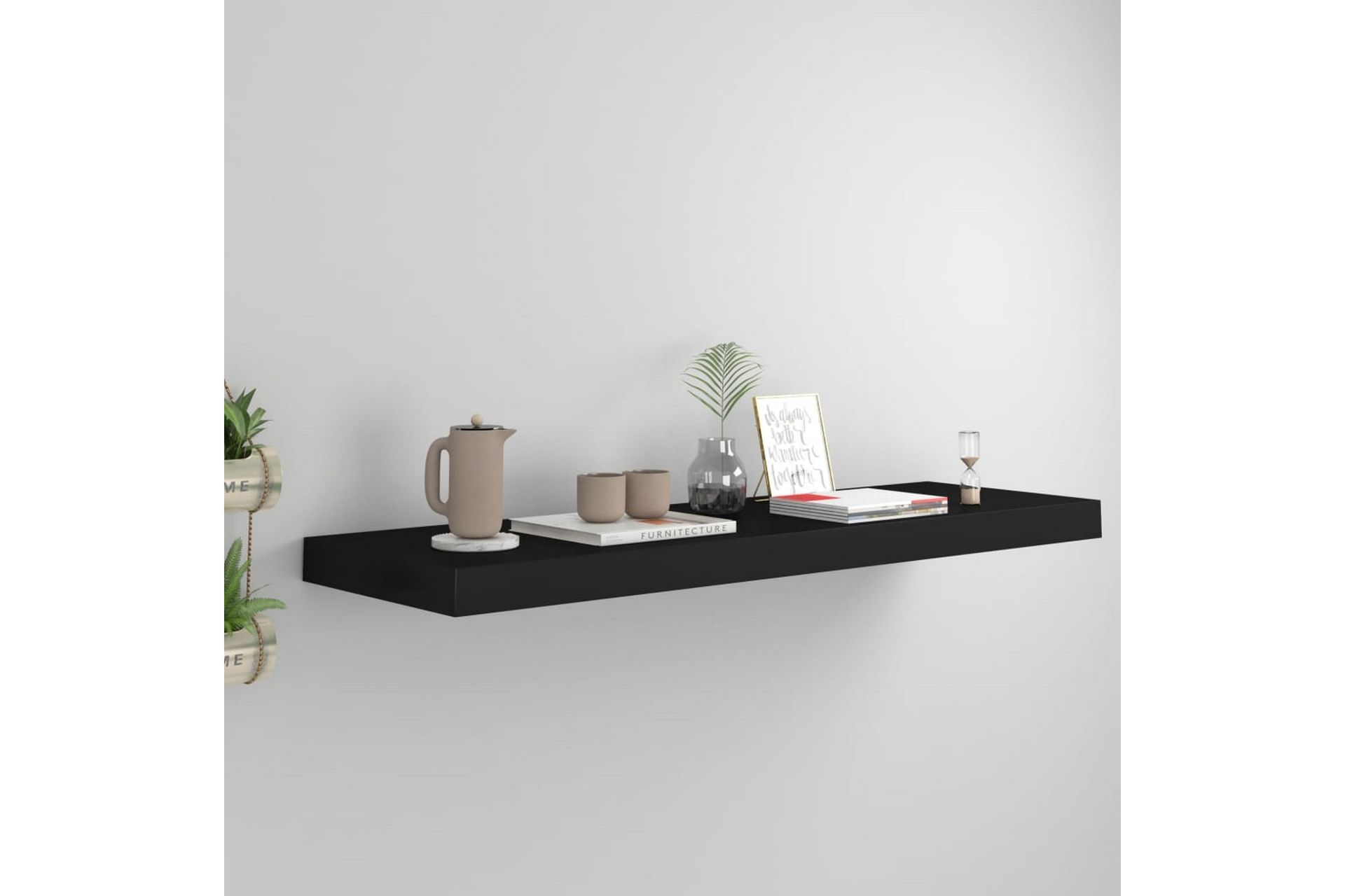 Flytende vegghylle svart 80x23,5x3,8 cm MDF - Oppbevaring - Hyller - Vegghylle
