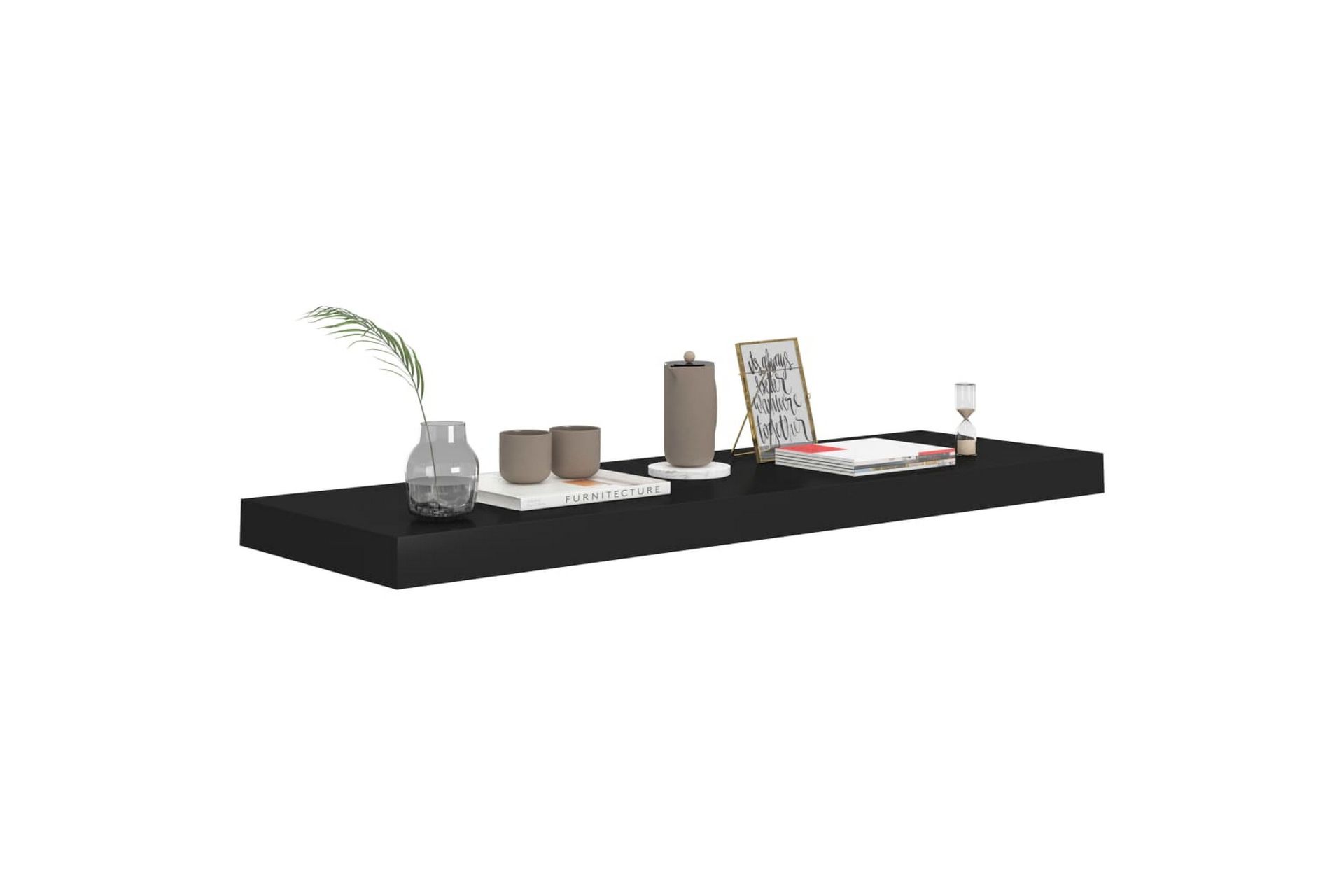 Flytende vegghylle svart 80x23,5x3,8 cm MDF - Oppbevaring - Hyller - Vegghylle