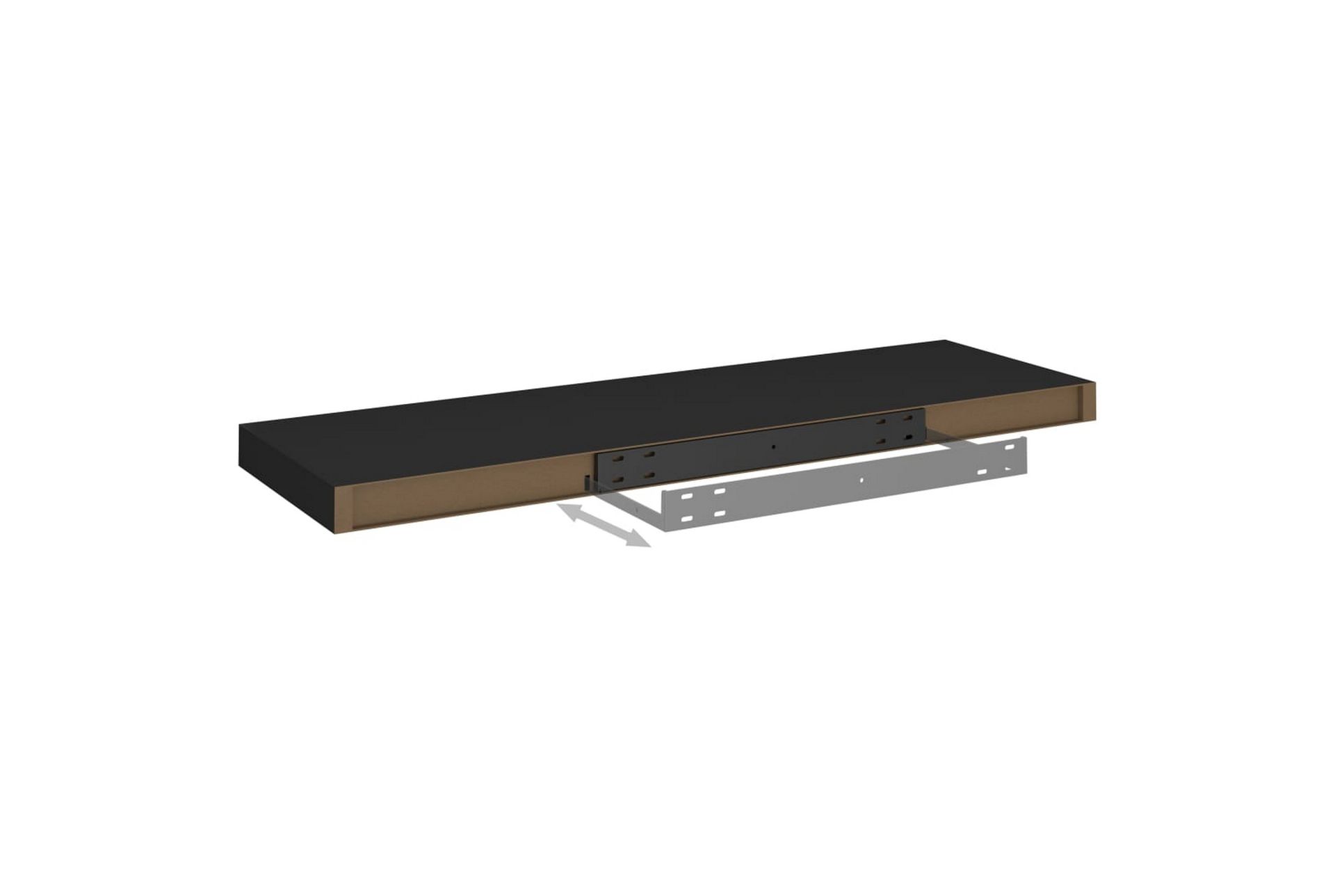 Flytende vegghylle svart 80x23,5x3,8 cm MDF - Oppbevaring - Hyller - Vegghylle