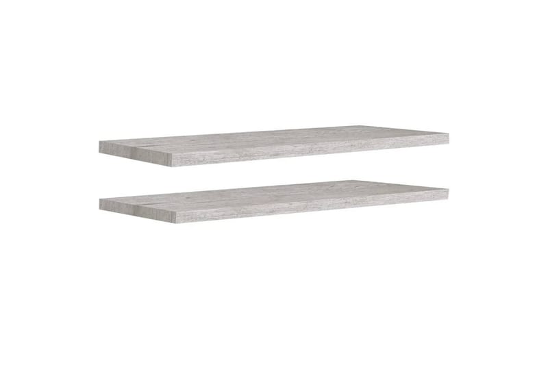 Flytende vegghyller 2 stk betonggrå 100x23,5x3,8 cm MDF - Grå - Oppbevaring - Hyller - Vegghylle