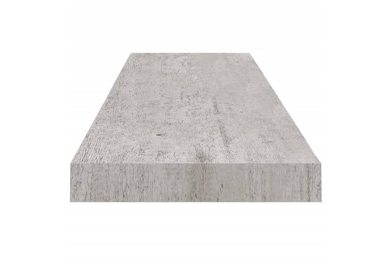 Flytende vegghyller 2 stk betonggrå 100x23,5x3,8 cm MDF - Grå - Vegghylle