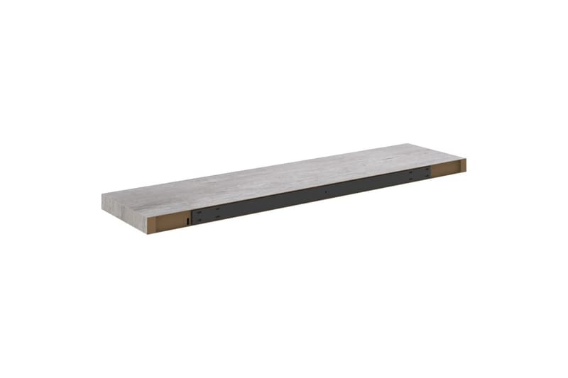 Flytende vegghyller 2 stk betonggrå 100x23,5x3,8 cm MDF - Grå - Vegghylle