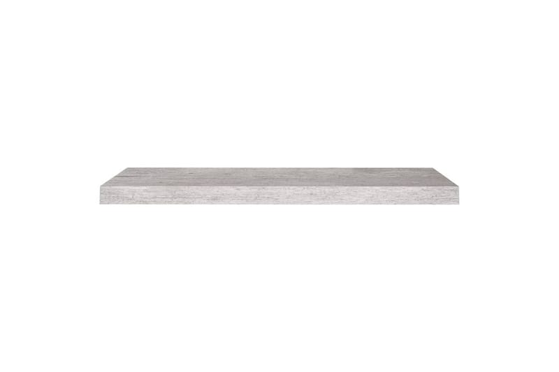 Flytende vegghyller 2 stk betonggrå 80x23,5x3,8 cm MDF - Grå - Vegghylle