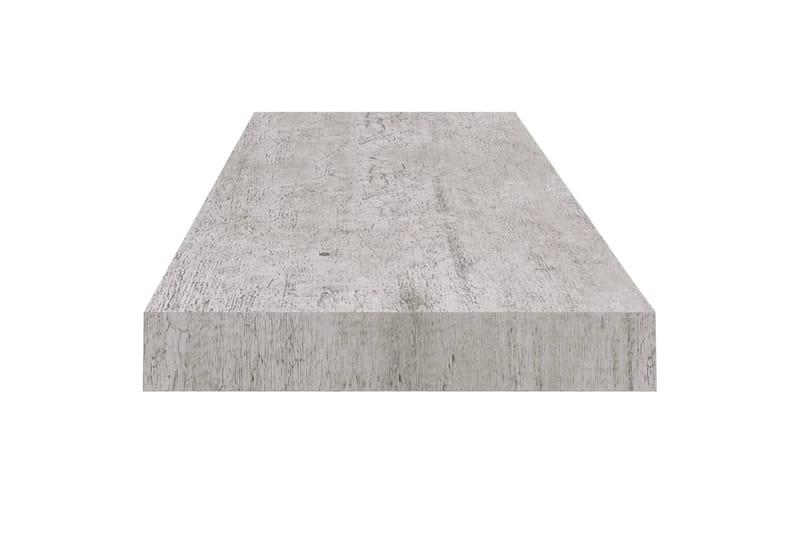 Flytende vegghyller 2 stk betonggrå 80x23,5x3,8 cm MDF - Grå - Oppbevaring - Hyller - Vegghylle