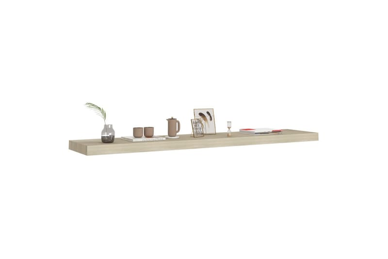 Flytende vegghyller 2 stk eik 120x23,5x3,8 cm MDF - Brun - Oppbevaring - Hyller - Vegghylle